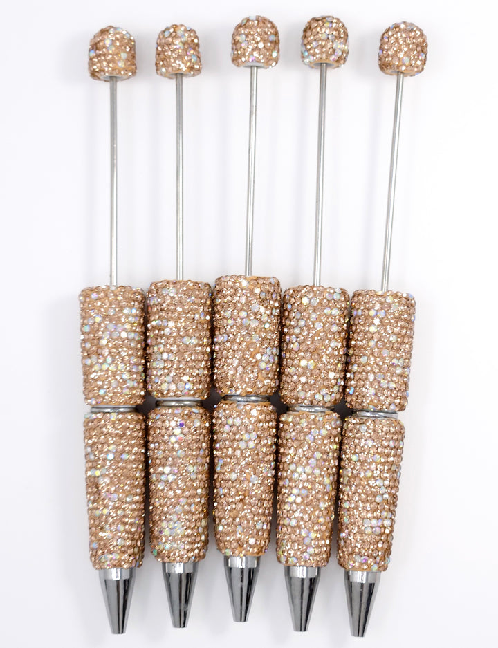 Champagne Brown Sparkle Full Rhinestone Beadable Diamond Pen