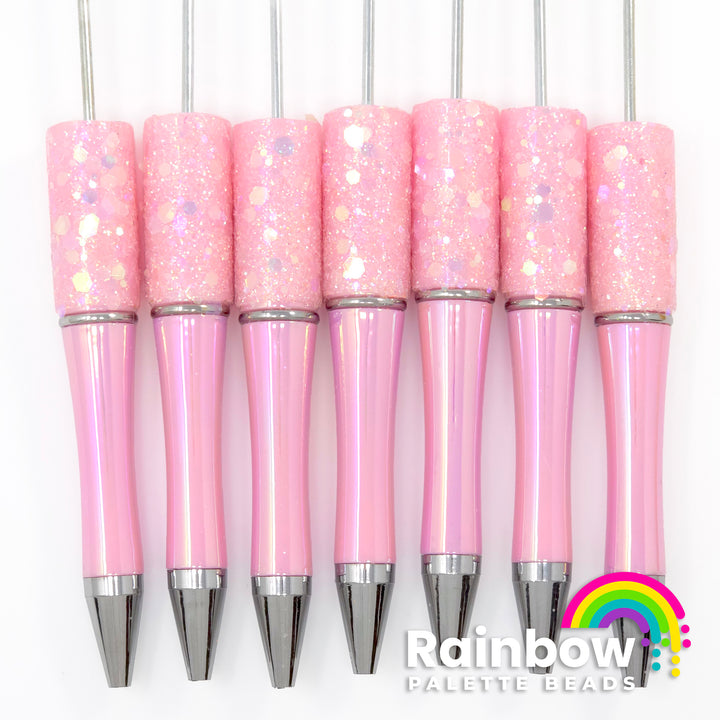 Powder Pink Fairy Dust Opal Beadable Plastic Pen