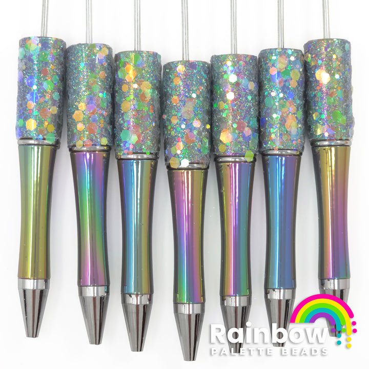 Gray Fairy Dust Opal Beadable Plastic Pen
