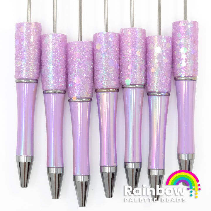 Sweet Lilac Fairy Dust Opal Beadable Plastic Pen