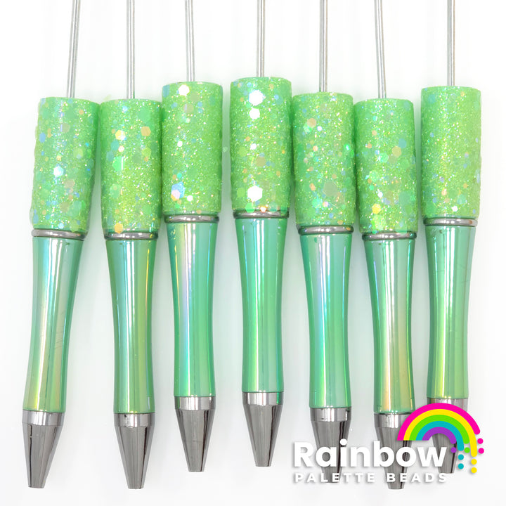 Mint Fairy Dust Opal Beadable Plastic Pen