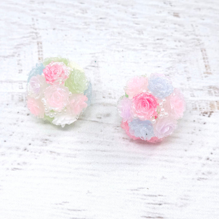 22mm Assorted Color Shimmer Rose & Pearl Acrylic Beads