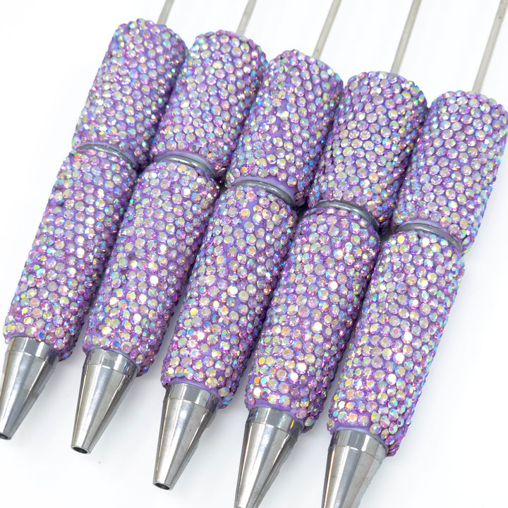 AB Iridescent Lavender Sparkle Full Rhinestone Beadable Diamond Pen