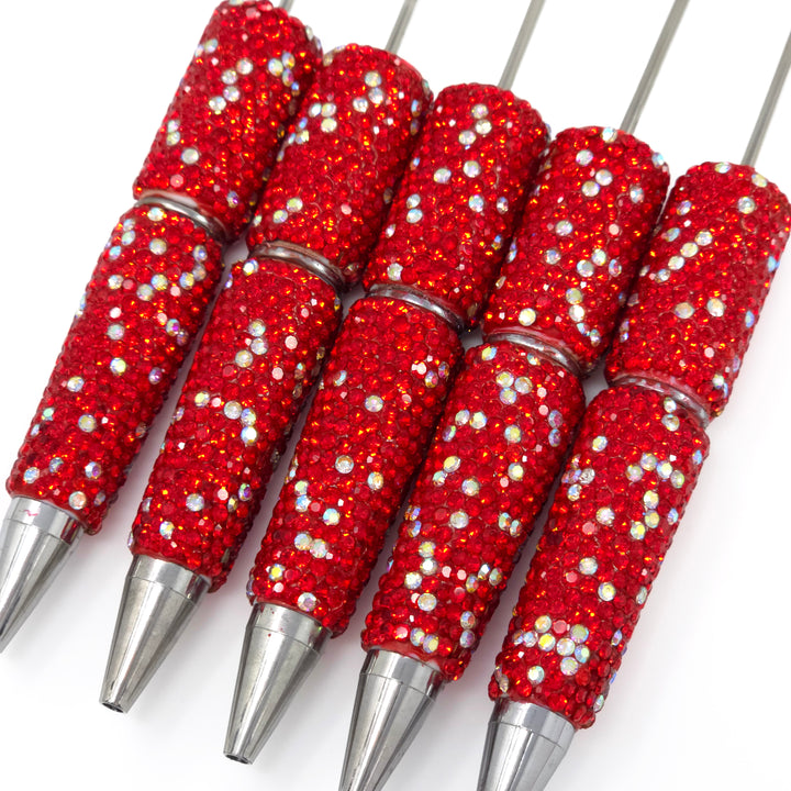 Red Sparkle Full Rhinestone Beadable Diamond Pen