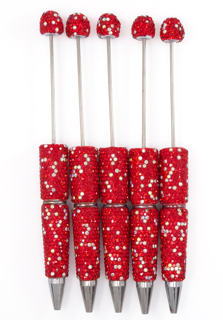 Red Sparkle Full Rhinestone Beadable Diamond Pen
