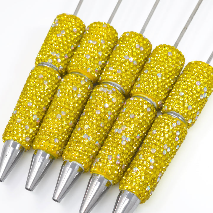 Yellow Sparkle Full Rhinestone Beadable Diamond Pen