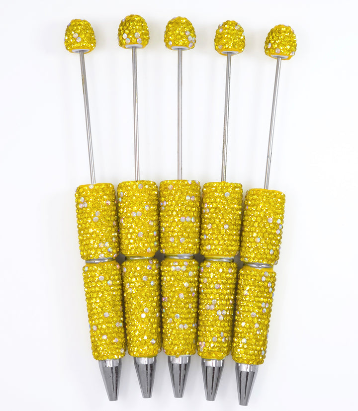 Yellow Sparkle Full Rhinestone Beadable Diamond Pen