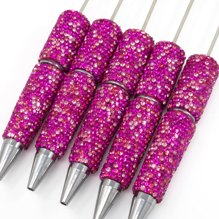 Magenta & Rose Confetti Crystal Full Rhinestone Beadable Diamond Pen