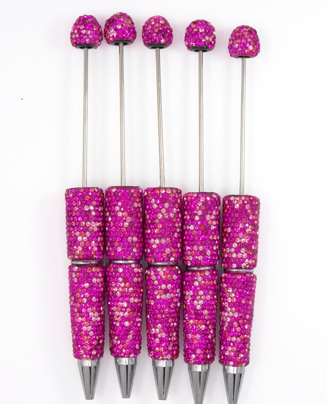 Magenta & Rose Confetti Crystal Full Rhinestone Beadable Diamond Pen