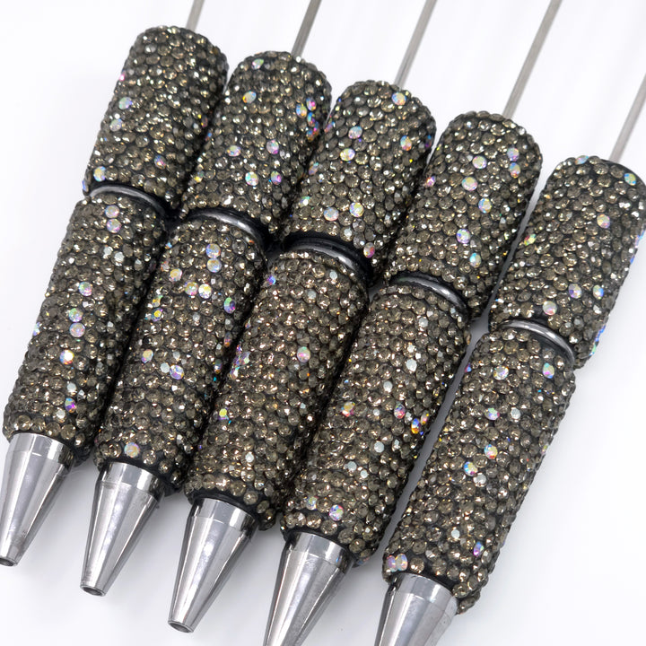 Taupe-Gray Sparkle Full Rhinestone Beadable Diamond Pen