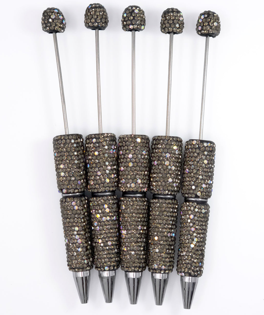 Taupe-Gray Sparkle Full Rhinestone Beadable Diamond Pen