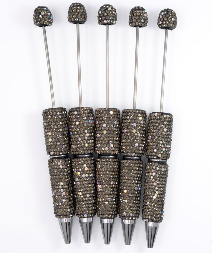 Taupe-Gray Sparkle Full Rhinestone Beadable Diamond Pen