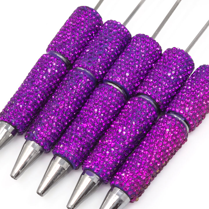 Solid Bright Royal Purple Crystal Full Rhinestone Beadable Diamond Pen