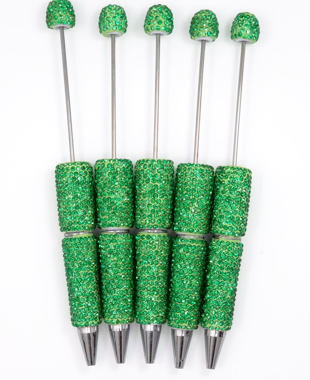 Solid Green Crystal Full Rhinestone Beadable Diamond Pen