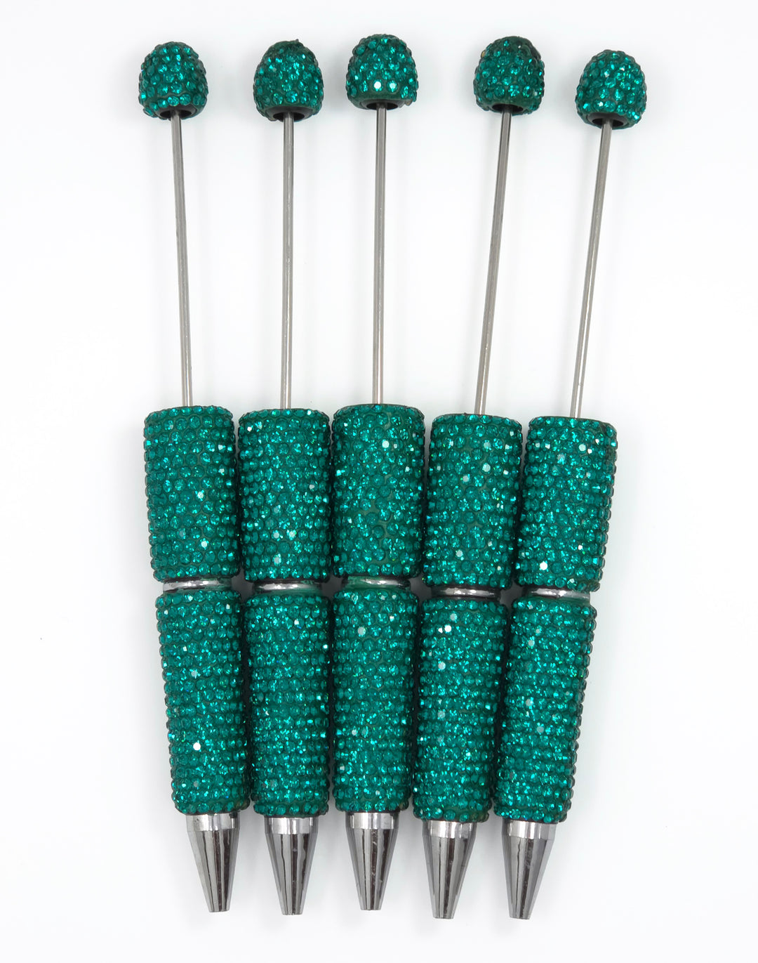 Solid Emerald Teal Crystal Full Rhinestone Beadable Diamond Pen