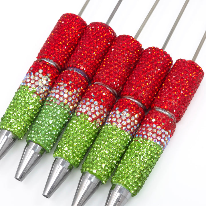 Watermelon Summer Ombre Crystal Confetti Full Rhinestone Beadable Diamond Pen