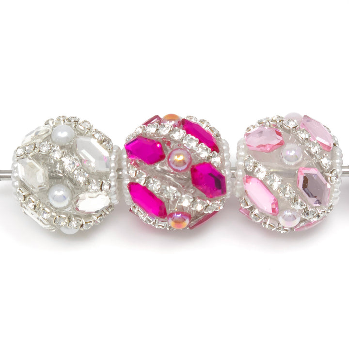 20mm Assorted Color Diamond Jewel & Pearl Acrylic Beads