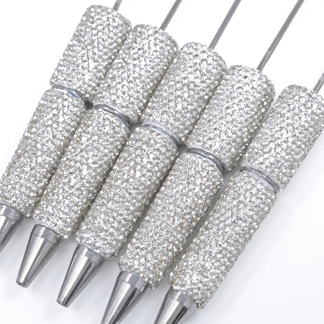 Solid Clear Crystal Full Rhinestone Beadable Diamond Pen