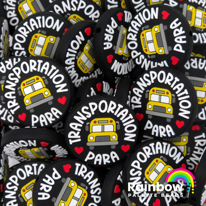 Transportation Para (Bus Paraprofessional) Exclusive Silicone Focal Bead