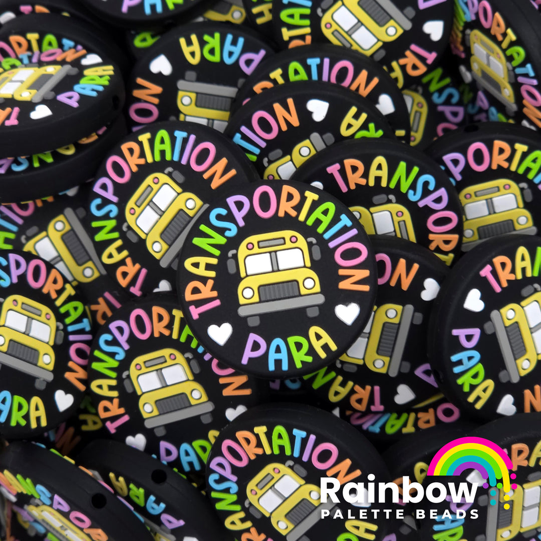 Transportation Para (Bus Paraprofessional) Exclusive Silicone Focal Bead