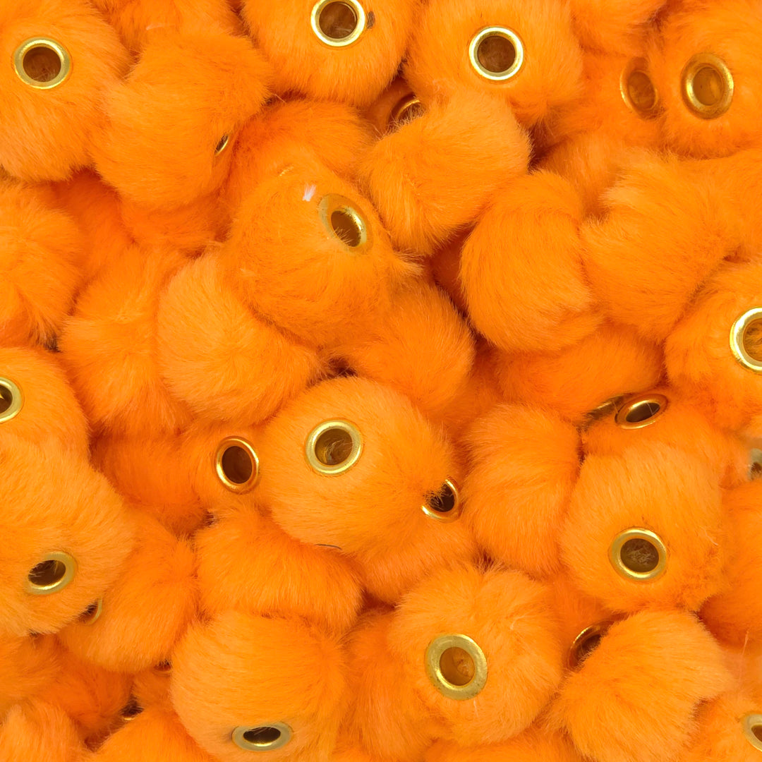 20mm Yellow-Orange Furry Fuzzy Abacus Spacer Beads