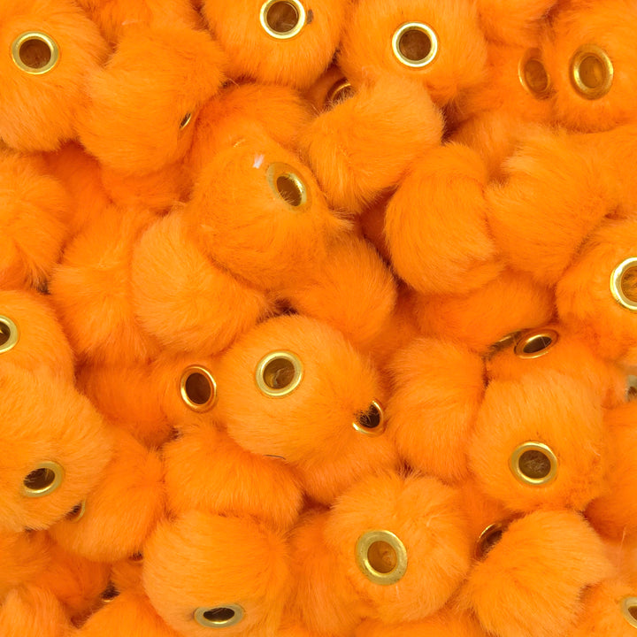 20mm Yellow-Orange Furry Fuzzy Abacus Spacer Beads