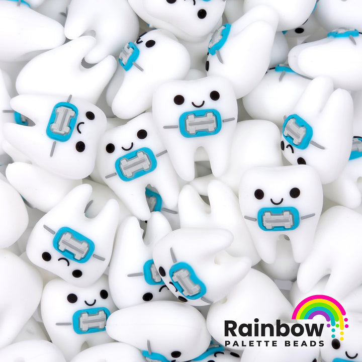 3D Tooth with Bracket (Braces) Exclusive Silicone Focal Beads