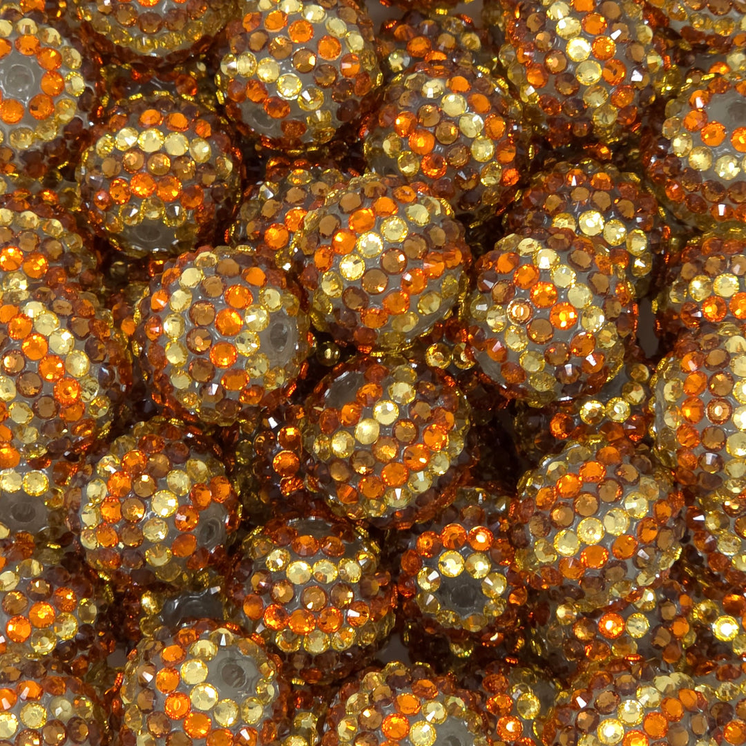 20mm Thanksgiving (Brown, Orange, Beige) Crystal Stripe Acrylic Rhinestone Beads