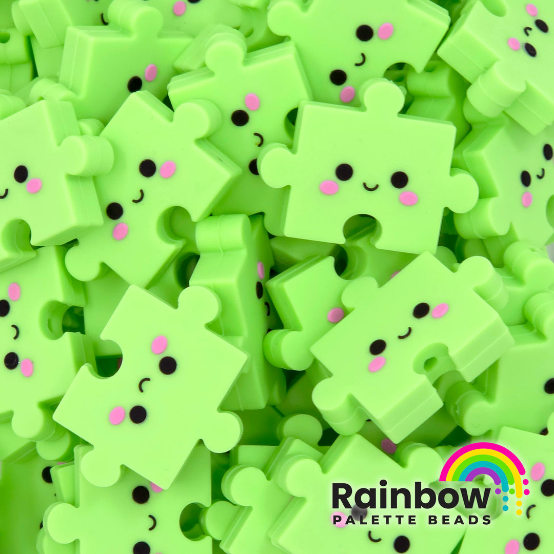 3D Puzzle Piece Exclusive Silicone Focal Beads