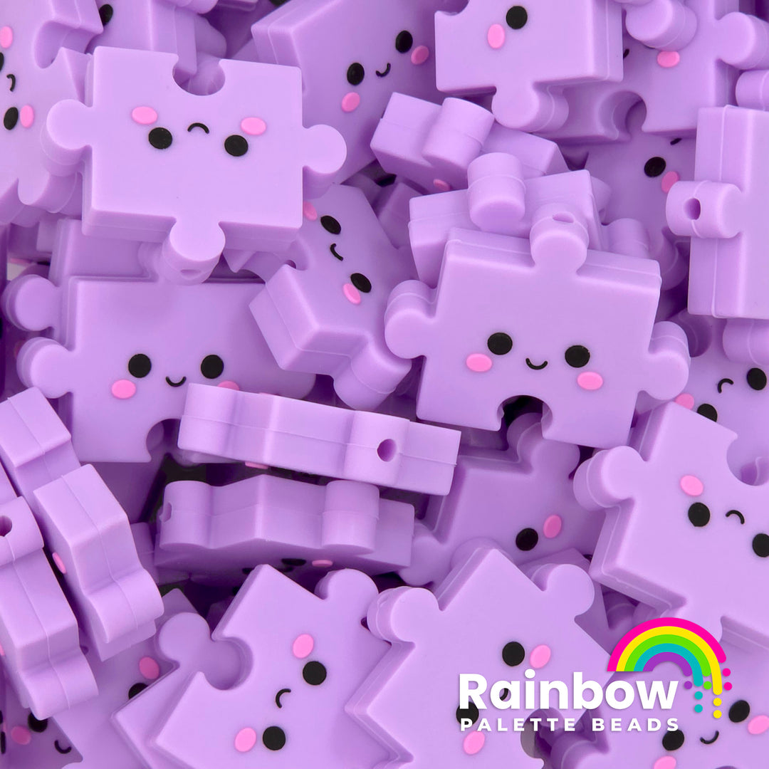 3D Puzzle Piece Exclusive Silicone Focal Beads