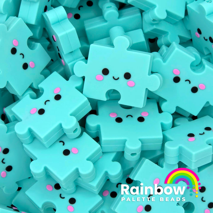 3D Puzzle Piece Exclusive Silicone Focal Beads