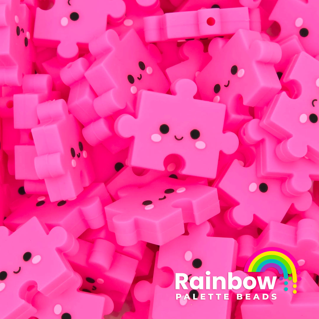 3D Puzzle Piece Exclusive Silicone Focal Beads