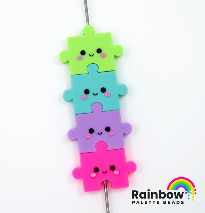 3D Puzzle Piece Exclusive Silicone Focal Beads