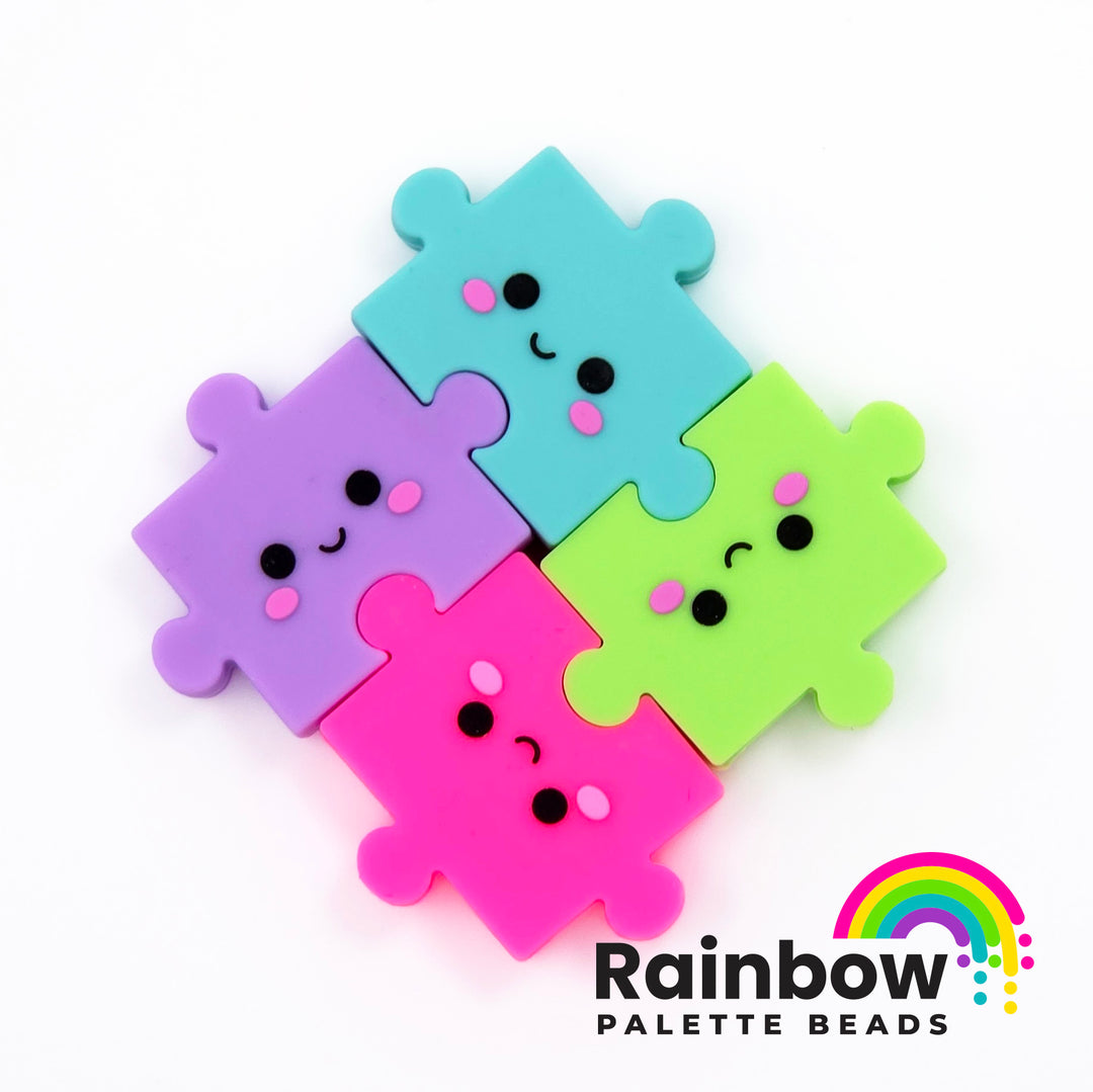 3D Puzzle Piece Exclusive Silicone Focal Beads