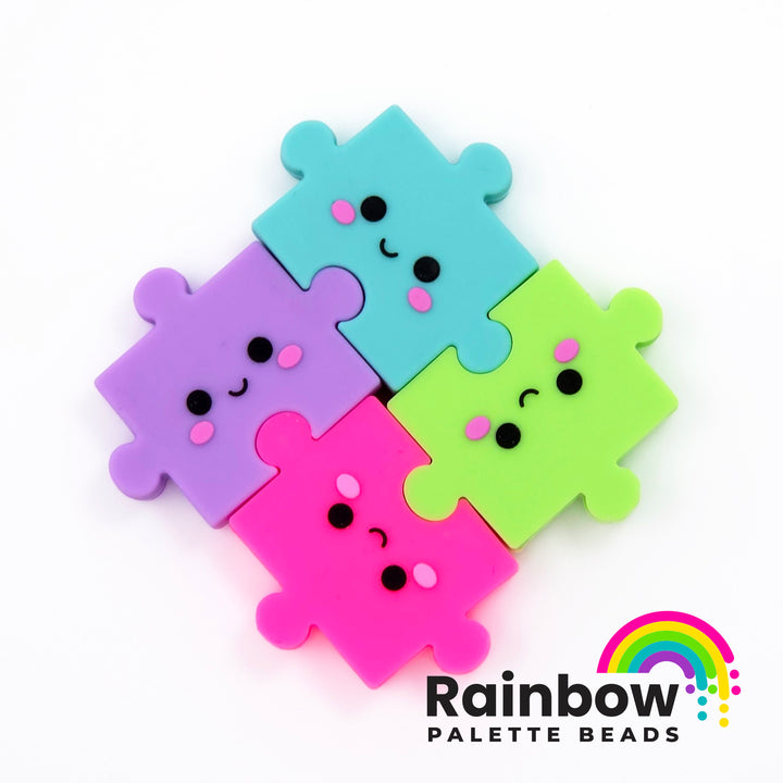 3D Puzzle Piece Exclusive Silicone Focal Beads