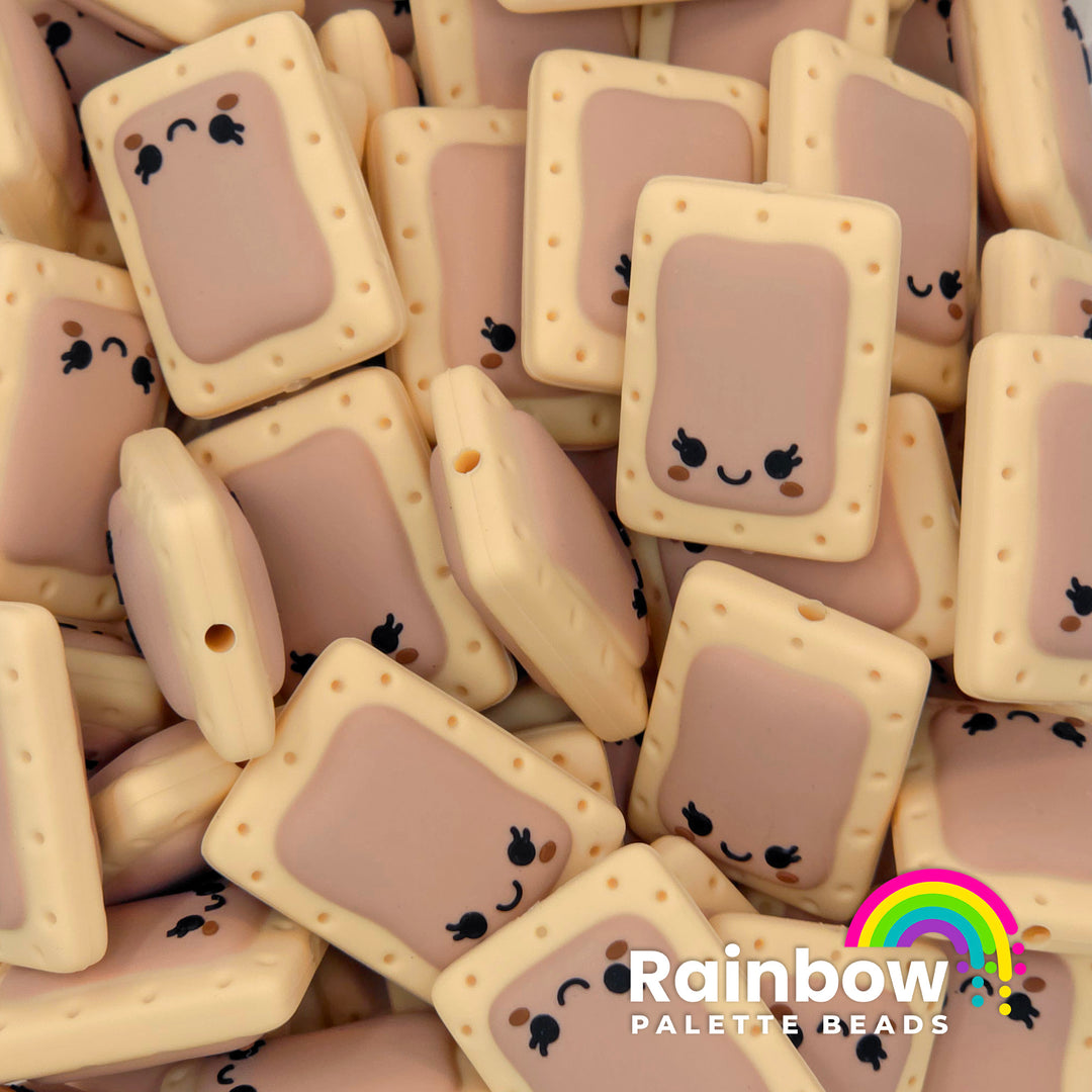 Frosted Brown Sugar Cinnamon Toaster Pastry Exclusive Silicone Focal Beads