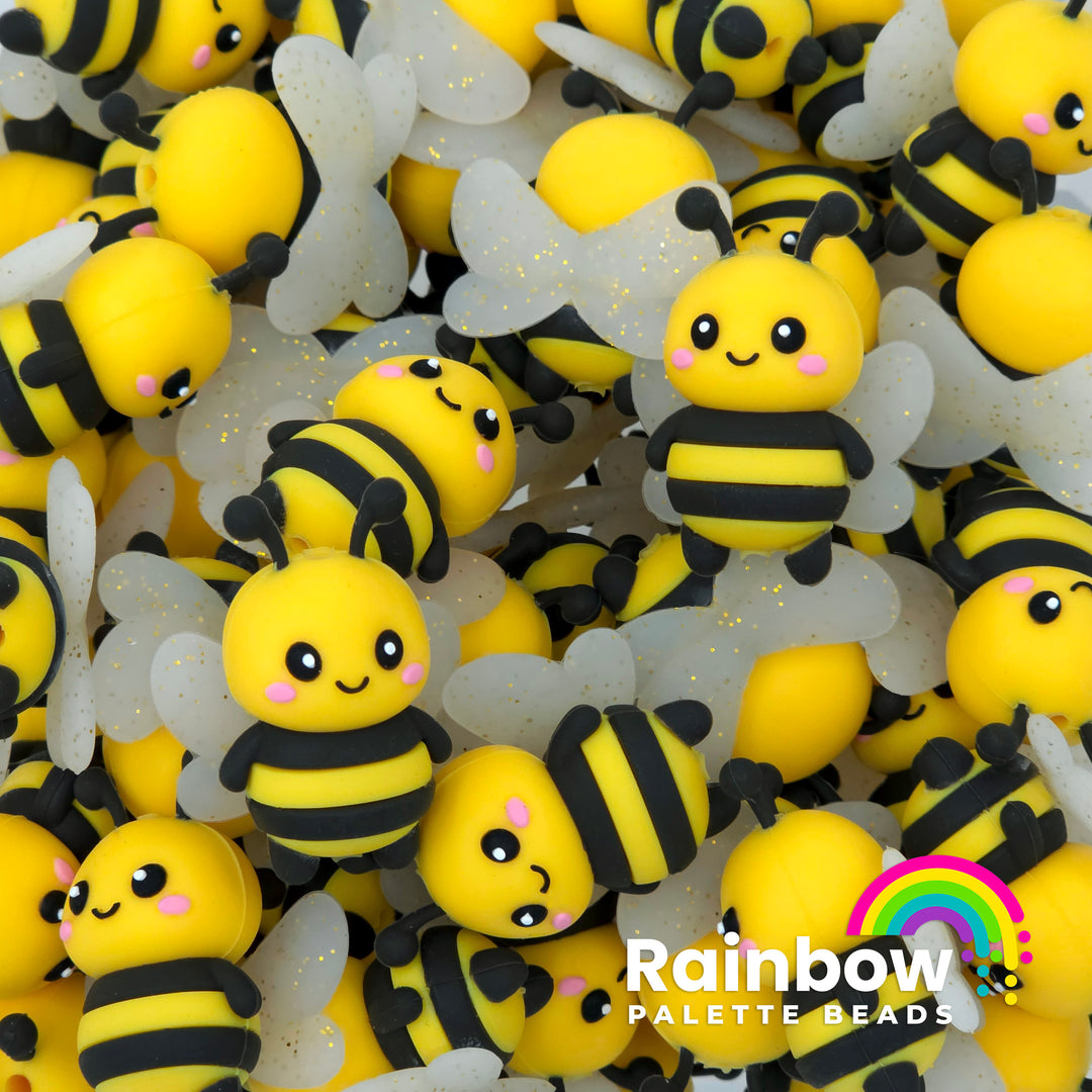3D Bumble Bee Exclusive Silicone Focal Beads