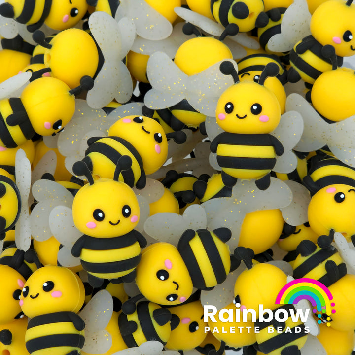 3D Bumble Bee Exclusive Silicone Focal Beads
