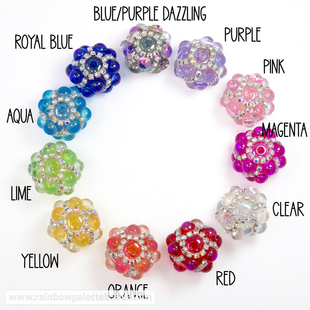20mm AB Assorted Color Magic Cat Eye Diamond Acrylic Rondelle Spacer Beads - Beads