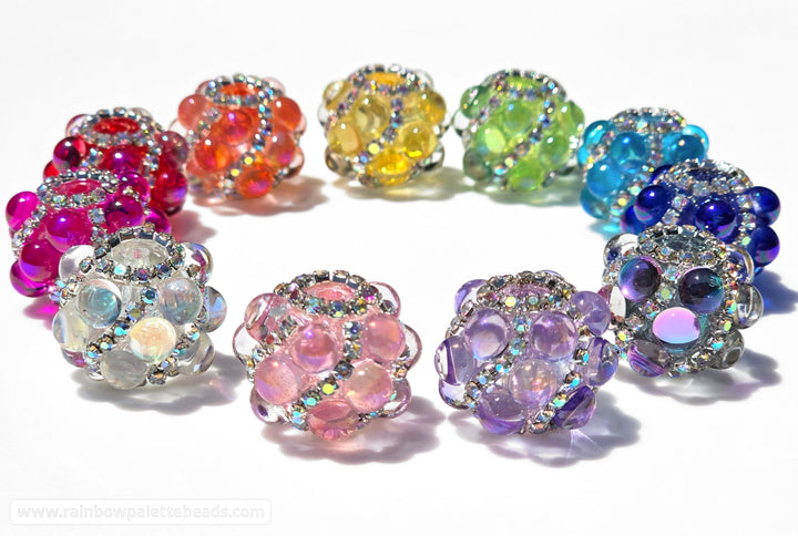 20mm AB Assorted Color Magic Cat Eye Diamond Acrylic Rondelle Spacer Beads - Beads