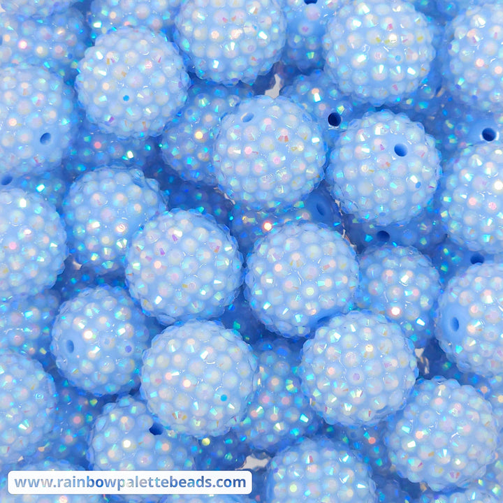 20mm AB Baby Blue Acrylic Rhinestone Beads Beads