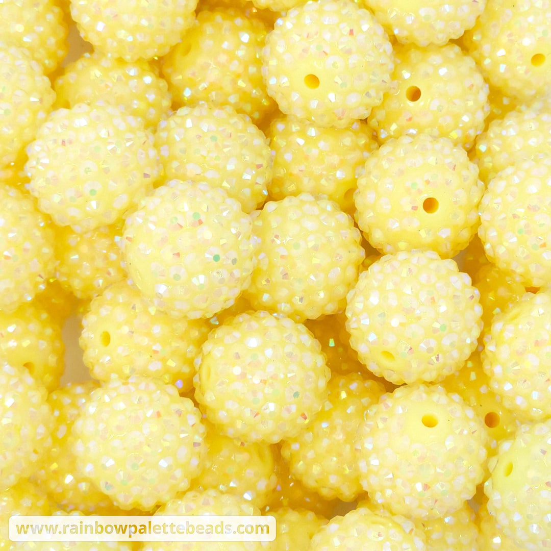 20mm AB Baby Yellow Acrylic Rhinestone Beads Beads