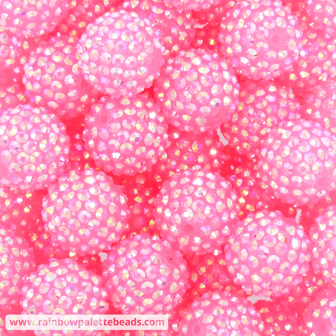 20mm AB Bright Pink Jelly Acrylic Rhinestone Beads Beads