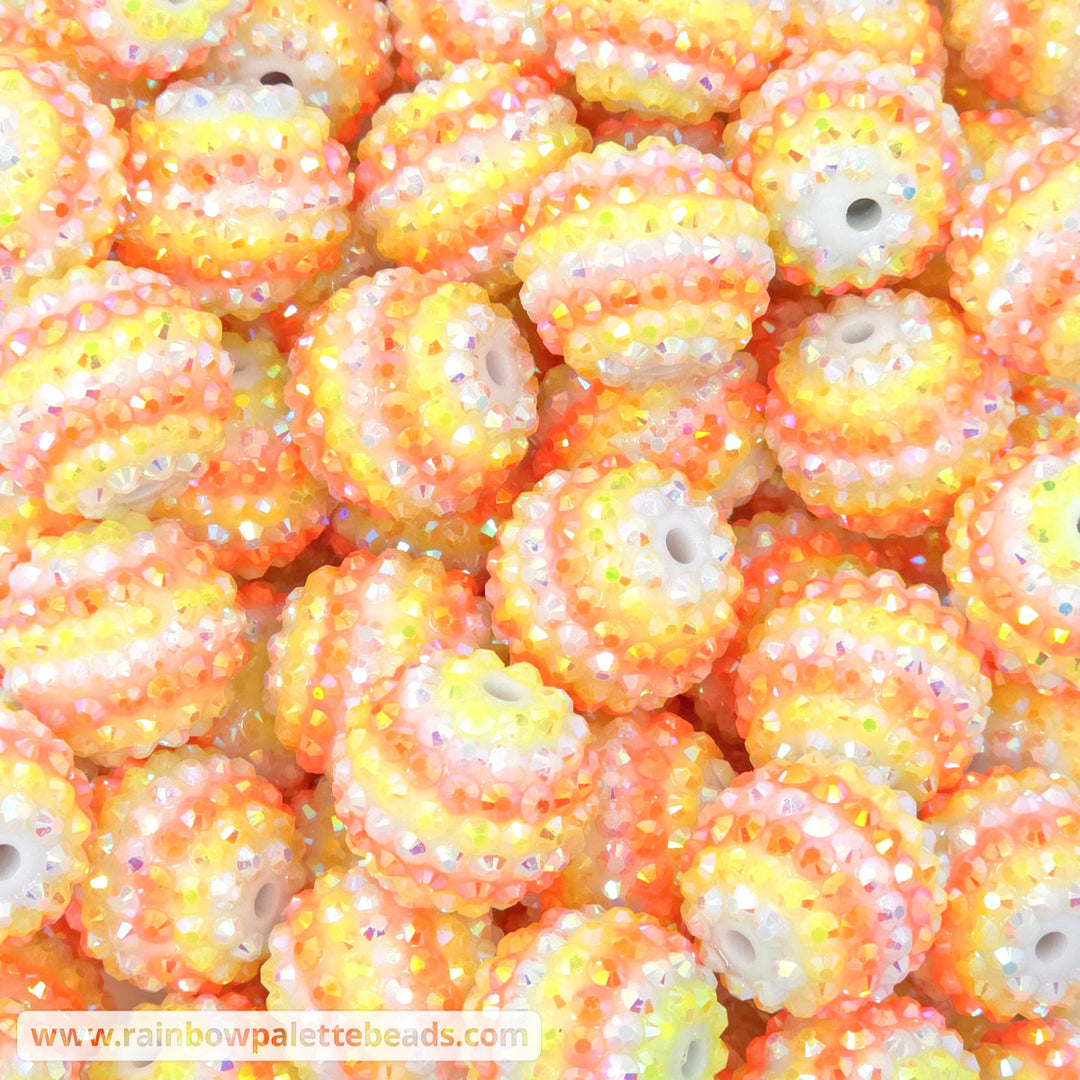 20mm AB Candy Corn Stripe Acrylic Rhinestone Beads - Beads
