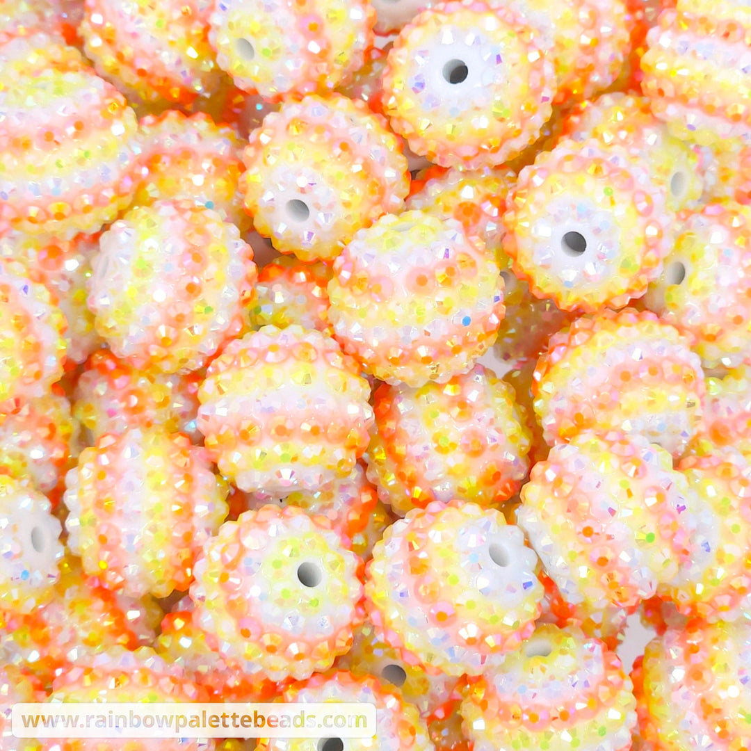 20mm AB Candy Corn Stripe Acrylic Rhinestone Beads Beads