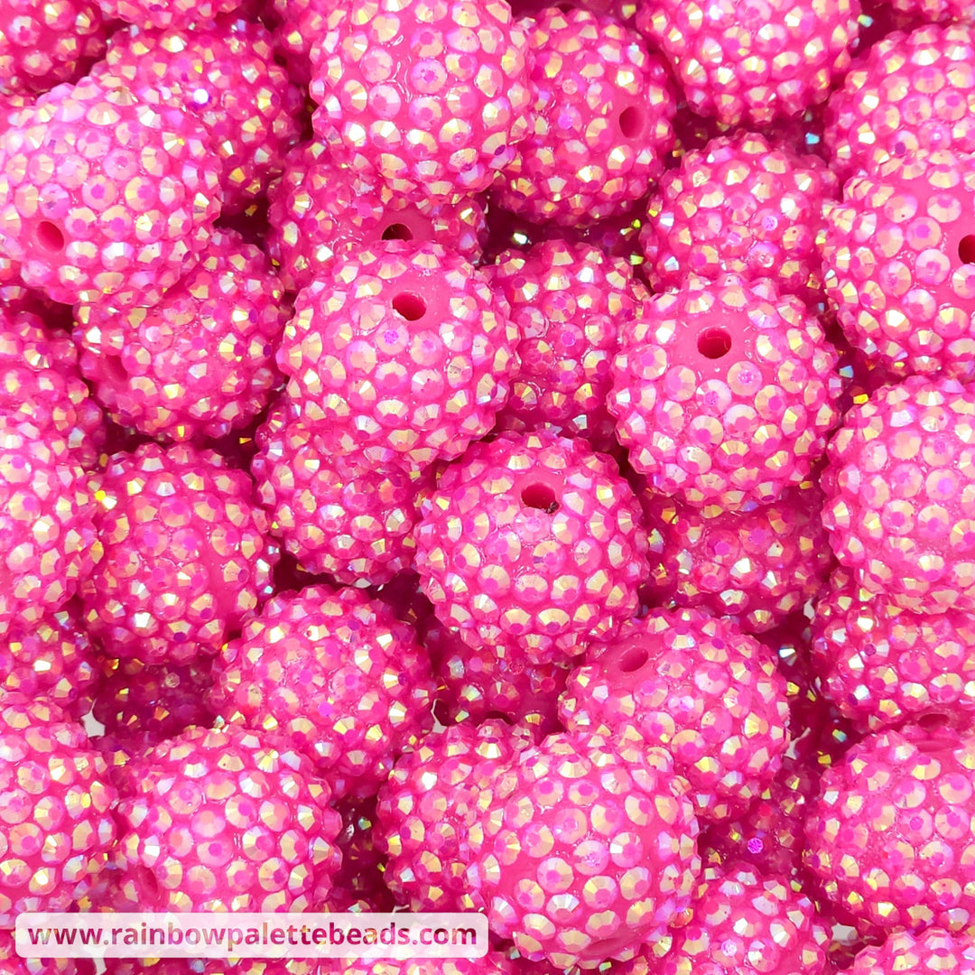 20mm AB Fuchsia Acrylic Rhinestone Beads Beads