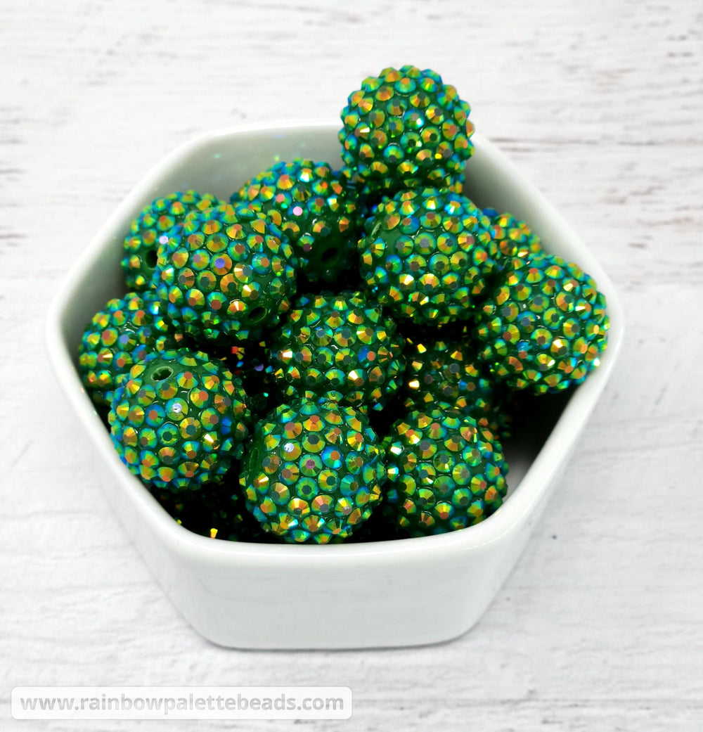 20mm AB Green Acrylic Rhinestone Beads Beads