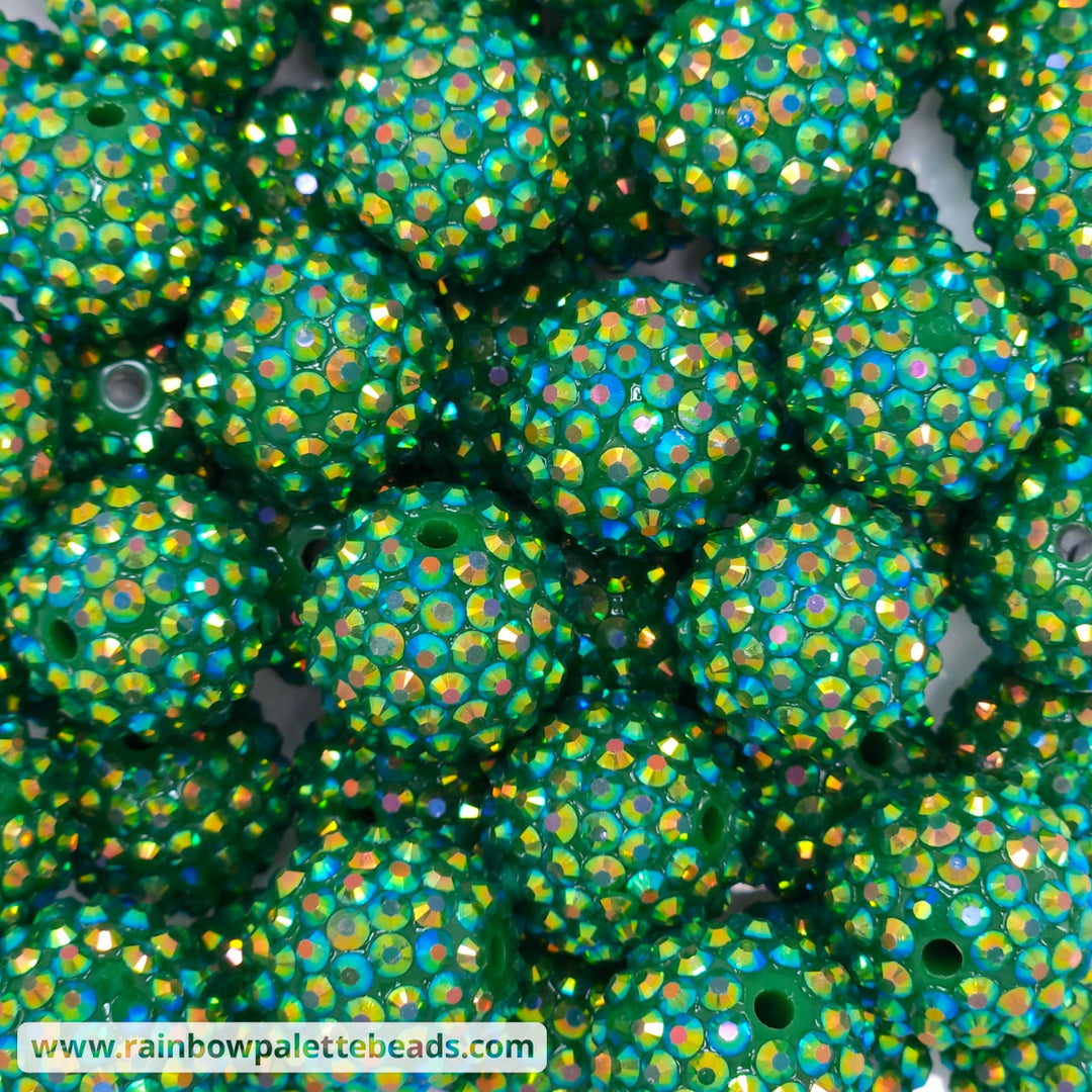 20mm AB Green Acrylic Rhinestone Beads Beads