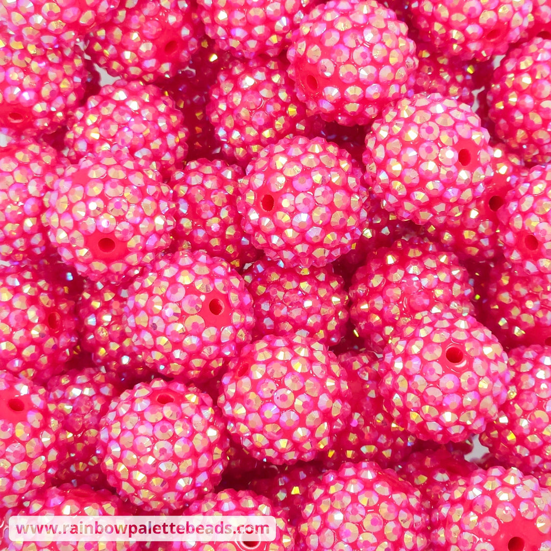 20mm AB Hot Pink Acrylic Rhinestone Beads Beads