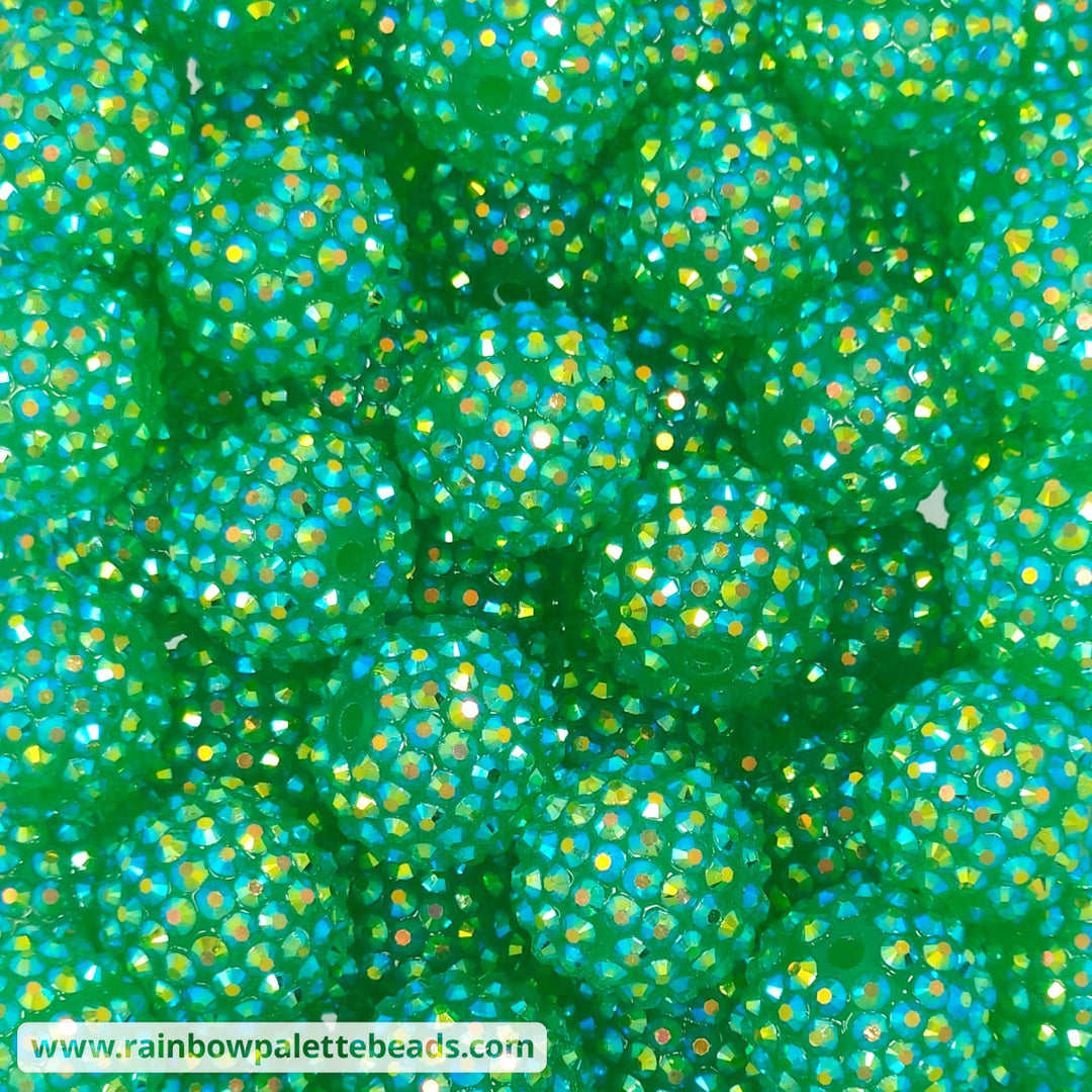 20mm AB Kelly Green Jelly Acrylic Rhinestone Beads Beads